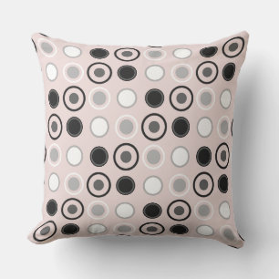 Black, pink, white and grey Polka Dots Cushion