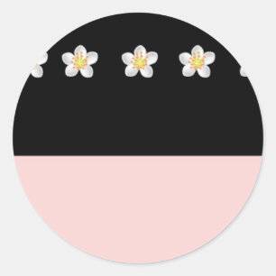 Black & Pink with Flowers Stickers