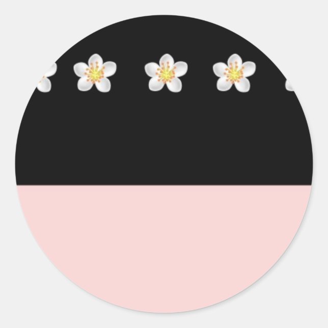 Black & Pink with Flowers Stickers (Front)