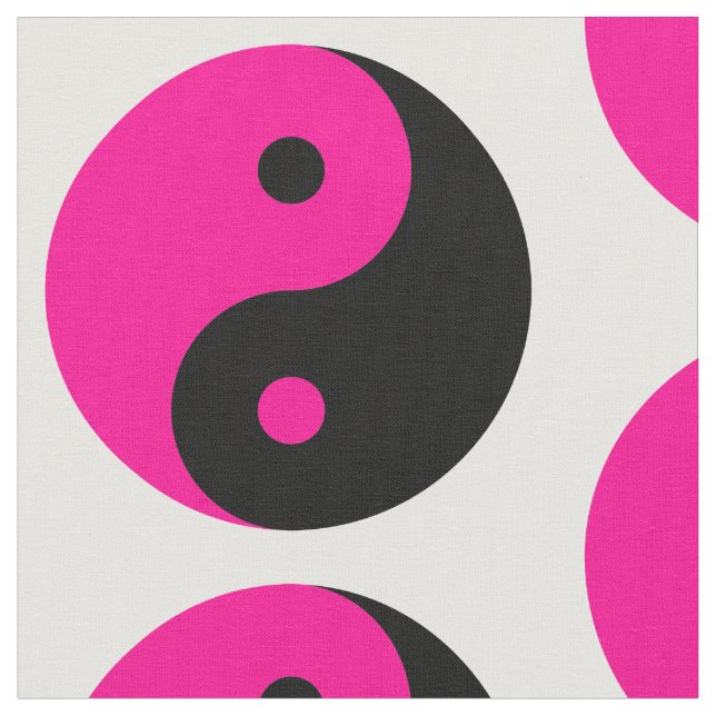 black pink yin yang fabric (Close Up)
