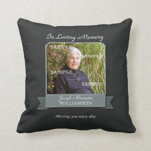 Black Pinstripe Memorial American MoJo Pillow