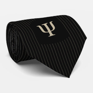 Black Pinstriped Psychologist Tie