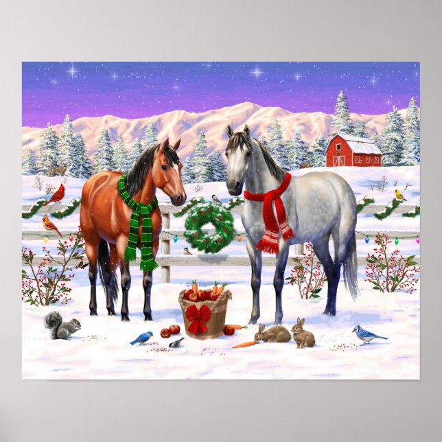 Black Pinto Piebald Gypsy Vanner Draught Horse Pos Poster (Front)