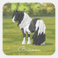 Black Pinto Piebald Gypsy Vanner Draught Horse