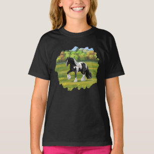 Black Pinto Piebald Gypsy Vanner Draught Horse T-Shirt