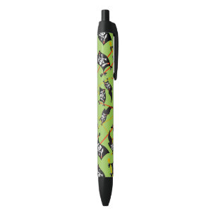 Black Pirate Flag Skulls White Bones Raiding Ink Pen