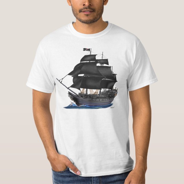 BLACK PIRATE SHIP T-Shirt (Front)