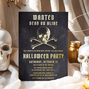 Black Pirate Skull & Bones Halloween Party