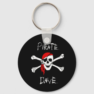 Black Pirate Skull Crossbones  Key Ring