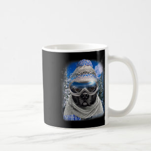 Black Pit Bull Dog In Winter Ski Coffee Mug