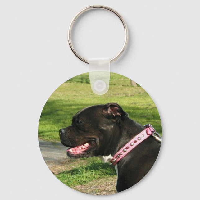 Black Pit Bull keychain (Front)