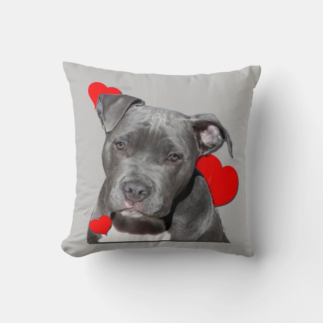 Black Pit Bull Staffordshire Cushion (Front)