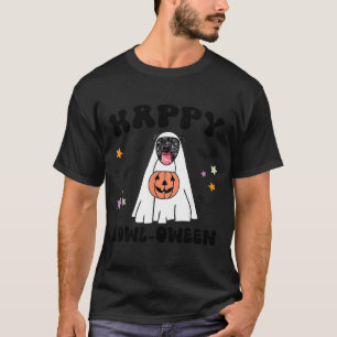 Black Pitbull Boo Ghost Dog Lover Happy Halloween T-Shirt