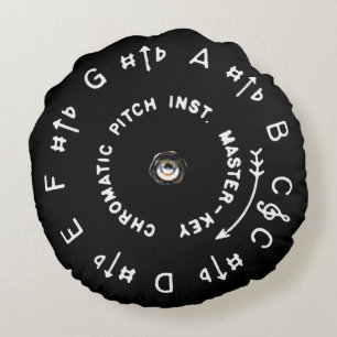 Black Pitch Pipe Round Cushion