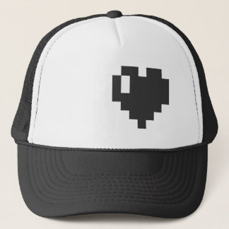 Black Pixel Heart Cap