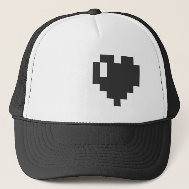 Black Pixel Heart Cap (Front)