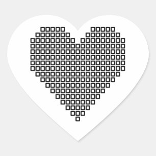 Black pixel heart sticker