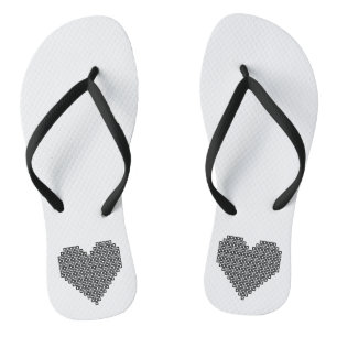 Black pixel heart thongs
