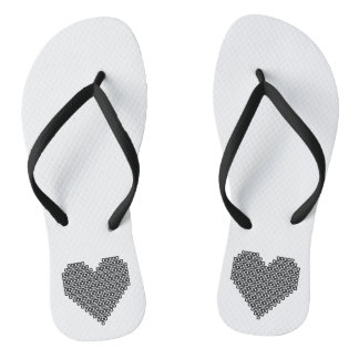 Black pixel heart thongs