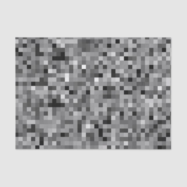Black Pixel Mosaic Tissue Paper (Front)