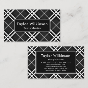 Black Plaid Business Card