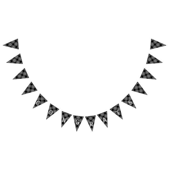 Black Plaid Congratulations Bunting Banner (All)
