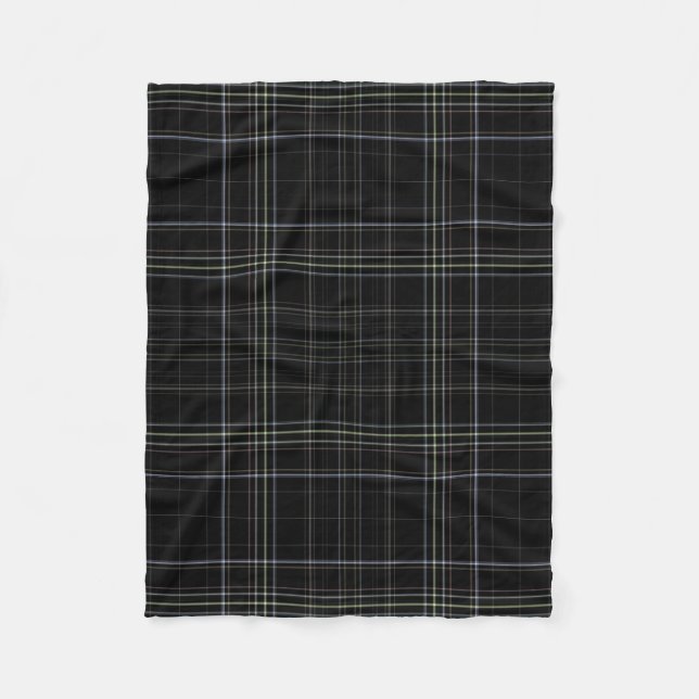 Black Plaid Fleece Blanket (Front)