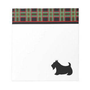 Black Plaid Scottish Terrier Notepad