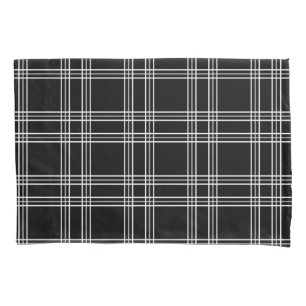 Black Plaid Tartan Pillowcase