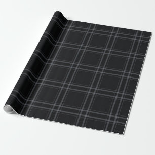 Black Plaid Tartan Wrapping Paper