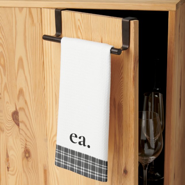 Black Plaid Tea Towel (Thirds Fold)