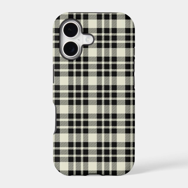 Black Plaid Universal iPhone 5 Case (Back)