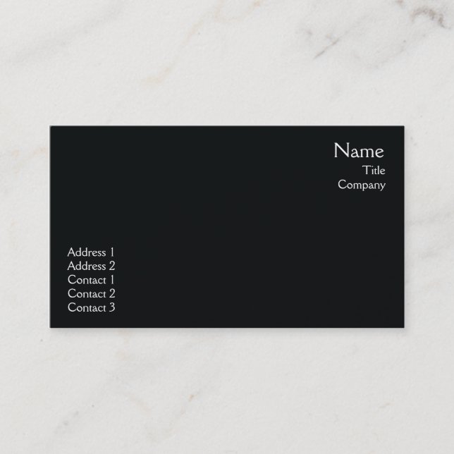 Black Plain  - Business Business Card (Front)