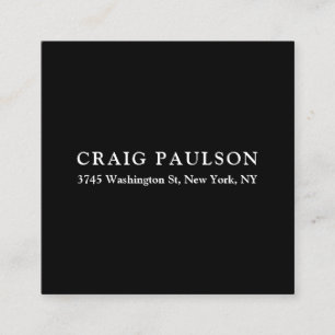 Black Plain Minimalist Elegant Classical Design Enclosure Card