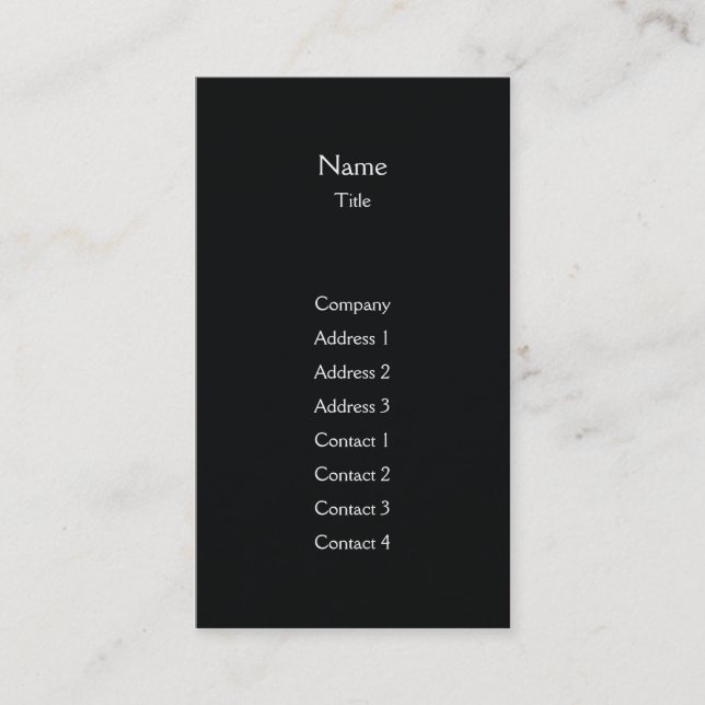 Black Plain Vertical - Business Card (Front)