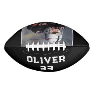 Black Player Name Number Photo Keepsake Football
