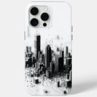 Black pointillism monochromatic urban architecture