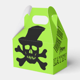 Black Poison Skull and Crossbones Favour Boxes