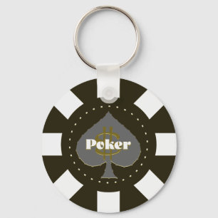 Black Poker Chip Keychain