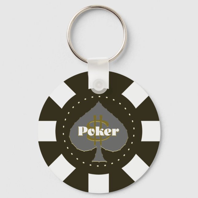 Black Poker Chip Keychain (Front)