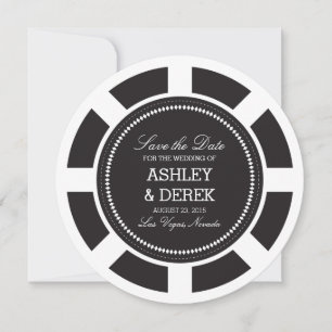 Black Poker Chip Wedding Save the Date