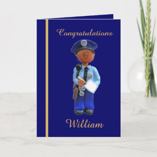 Black Police Academy Graduation Card