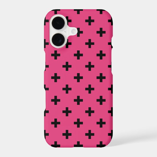 Black polka crosses on fuchsia (Back)