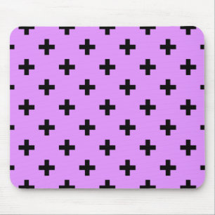 Black polka crosses on lilac mouse pad