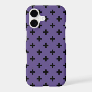Black polka crosses on ultra violet