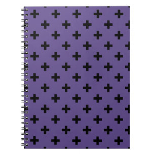 Black polka crosses on ultra violet notebook
