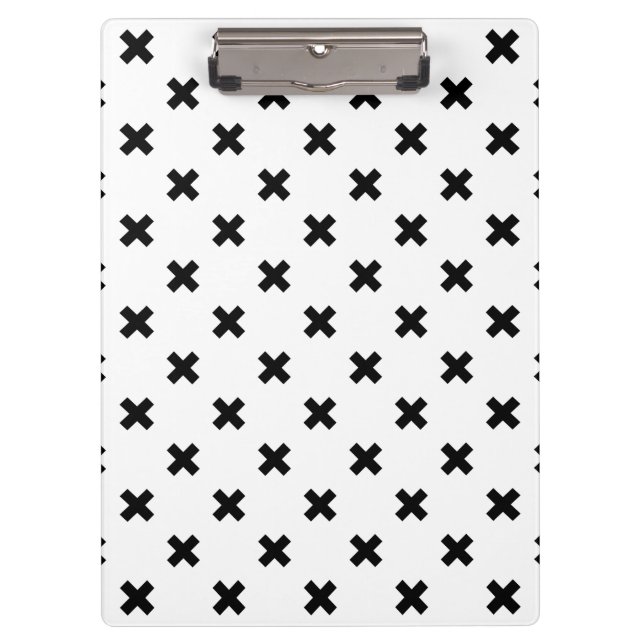 Black polka crosses on white clipboard (Front)