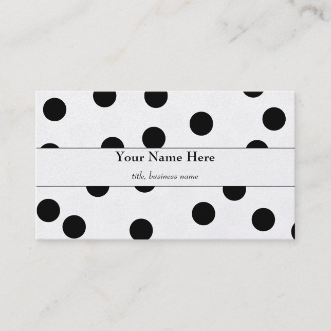 Black Polka Dot Business Card (Front)