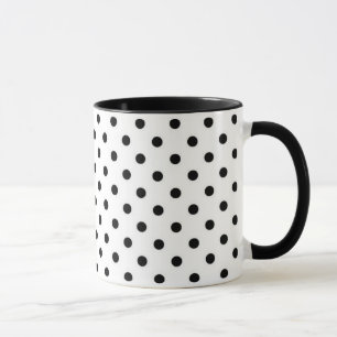 Black Polka Dot Customisable Background Colour Mug