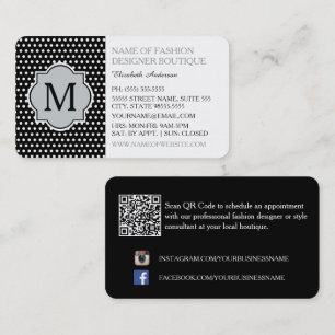 Black Polka Dot Fashion Boutique Business Card